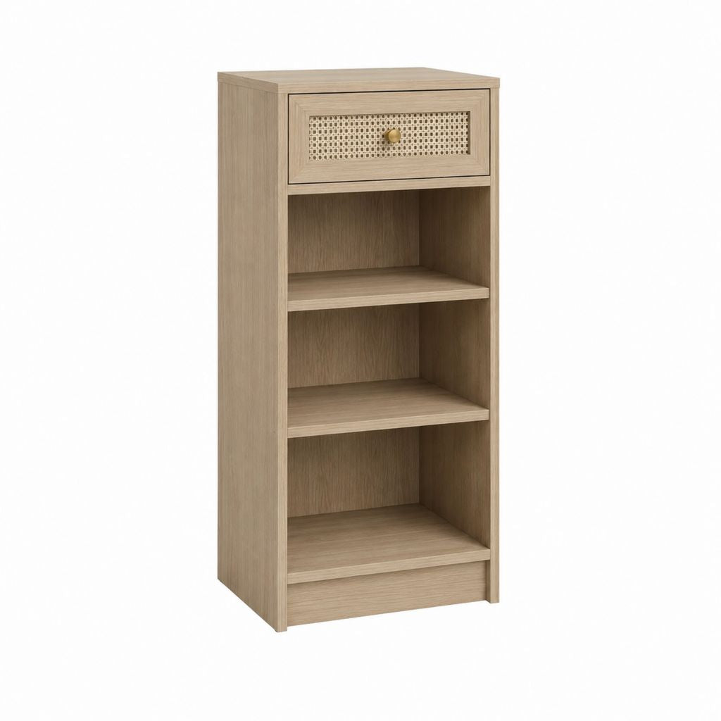 Sideboard mit Schublade und 3 offenen Fächern Eichenoptik MDF rechteckig 40 x 35 x 100 cm