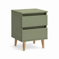 Nachttisch mit 2 Schubladen Olivgrün MDF Rechteckig 40 x 40 x 60 cm