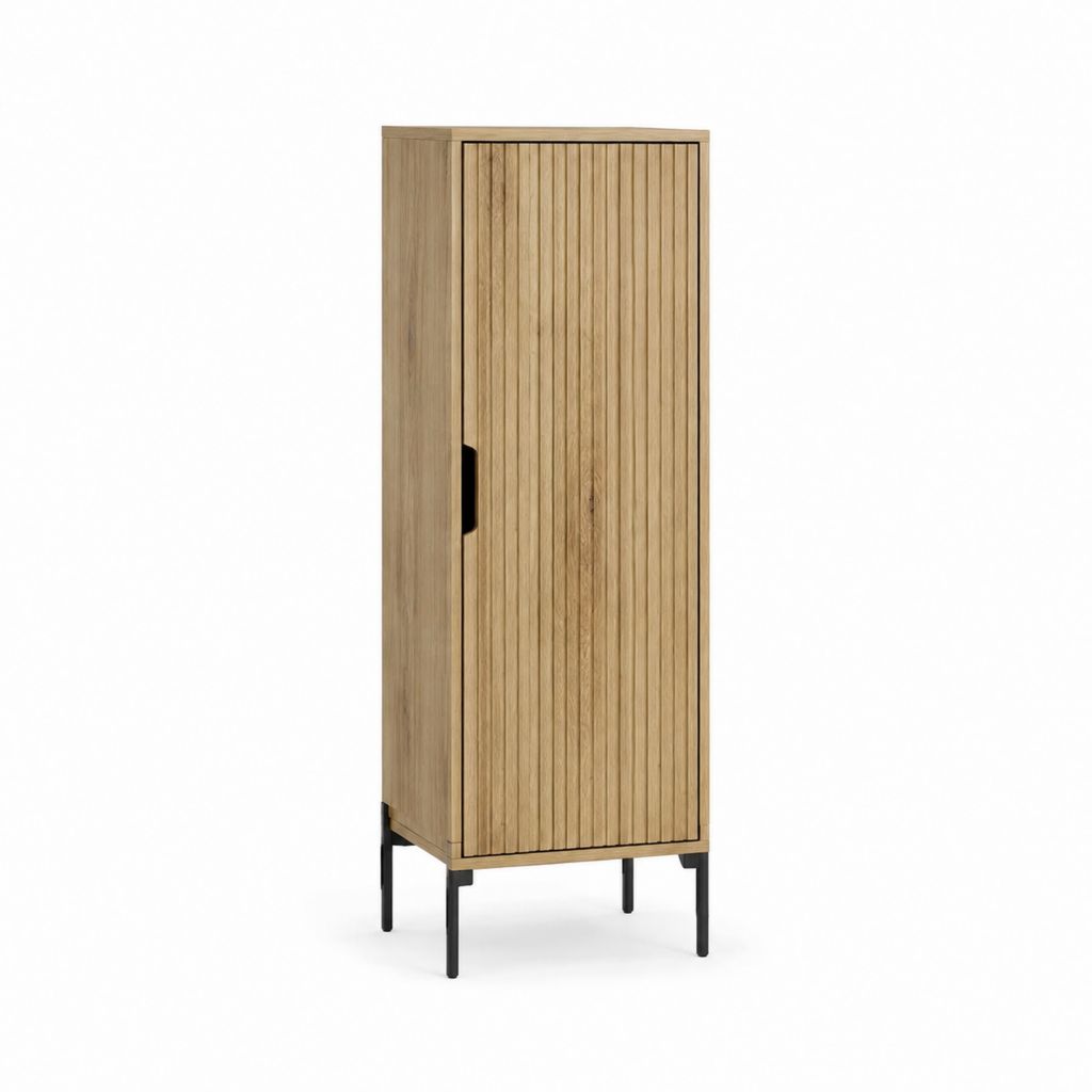 Highboard mit Tür in Eichefarben Spanplatte 60 x 40 x 180 cm