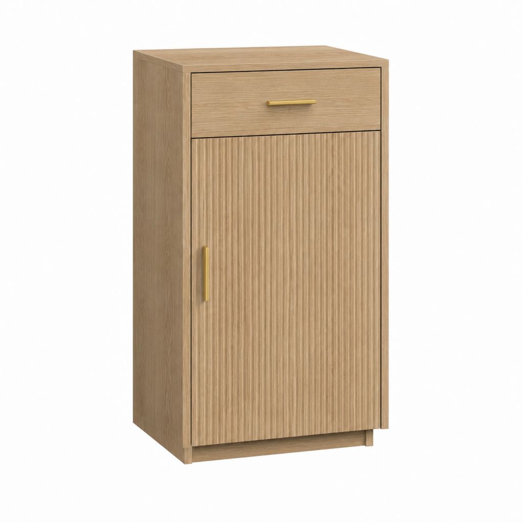 Highboard mit Tür und Schublade Eiche hell Holzwerkstoff 60 x 120 x 40 cm