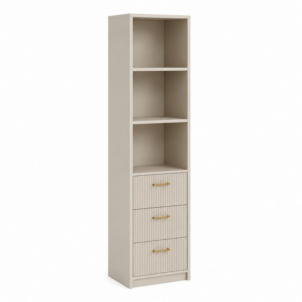 Standregal mit Schubladen Beige Spanplatte rechteckig 45 x 40 x 180 cm