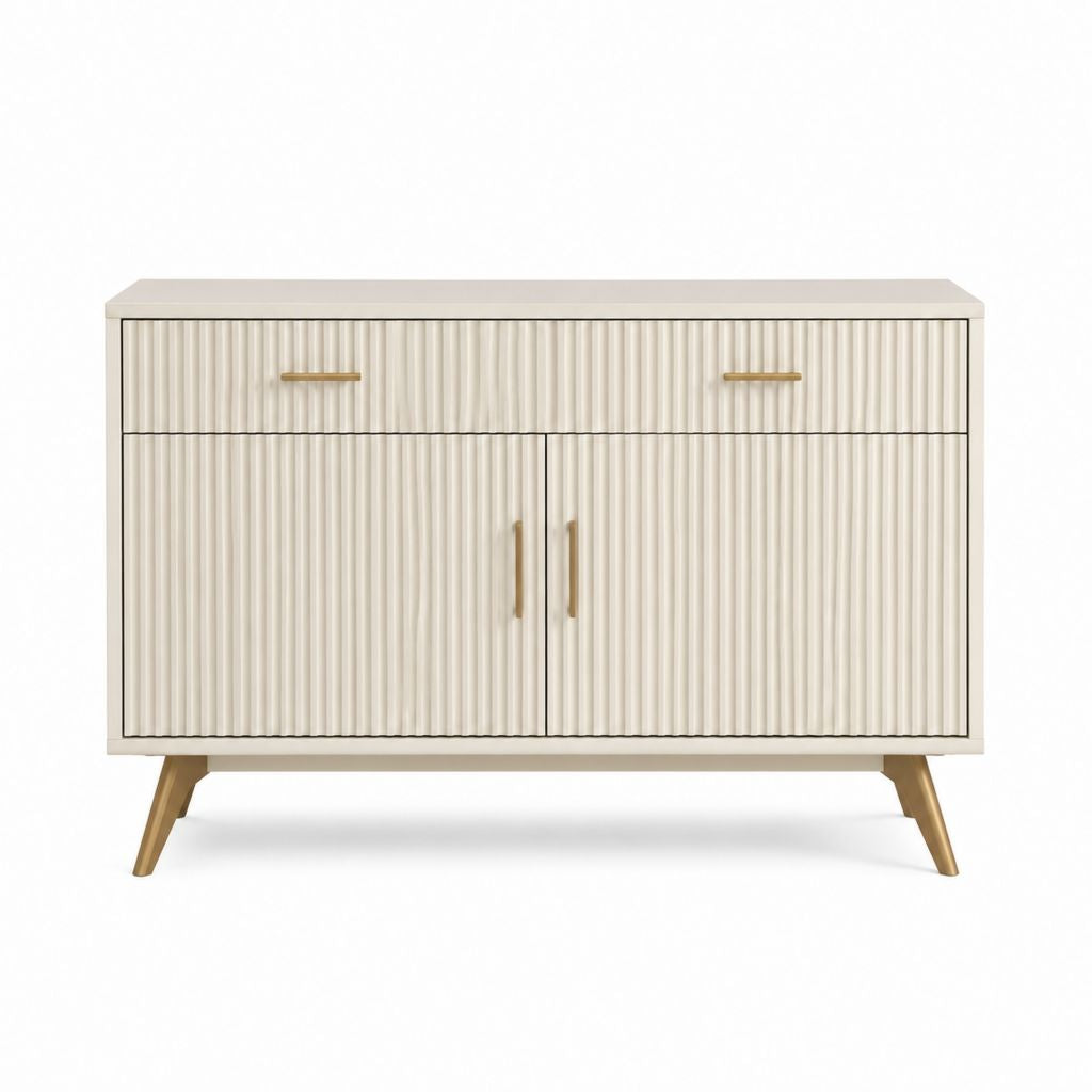 Sideboard Cremeweiß MDF rechteckig 120 x 40 x 80 cm