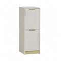 Schmales Sideboard mit 2 Türen Cremeweiß Gold MDF rechteckig 40 x 35 x 120 cm