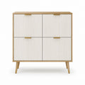 Sideboard mit 4 Türen Weiß Eichenoptik MDF 100 x 40 x 105 cm