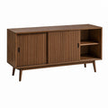 Sideboard Nussbaumfarben mit Rillenfront aus MDF 160 x 40 x 80 cm
