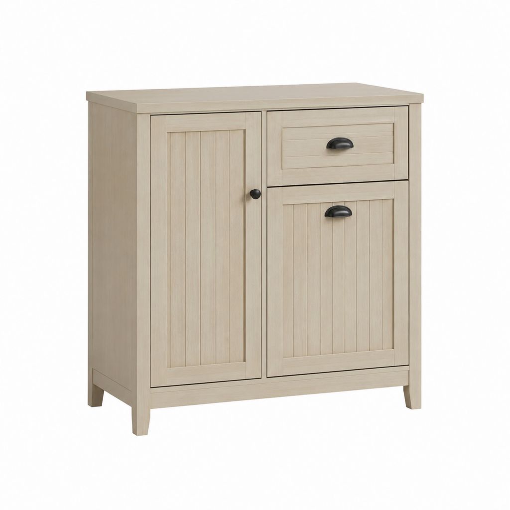 Sideboard Kiefer massiv natur rechteckig mit 2 Türen und 1 Schublade 80 x 40 x 90 cm