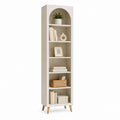 Bücherregal Standregal Beige MDF mit Rundbogen 180 x 40 x 30 cm