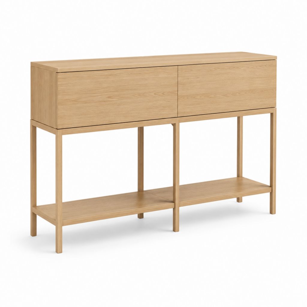 Sideboard mit 2 Schubladen Eiche furniert rechteckig 120 x 40 x 90 cm