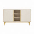 Sideboard Creme MDF rechteckig 160 x 40 x 85 cm mit 2 Türen und offenen Fächern